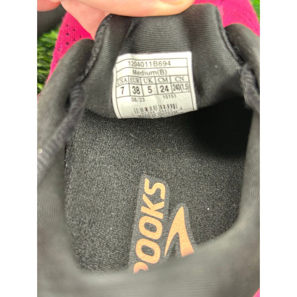 Brooks Trace 3 Women’s 7 B Pink Glo Black Orange Running Shoes 1204011B694 - Picture 7 of 7